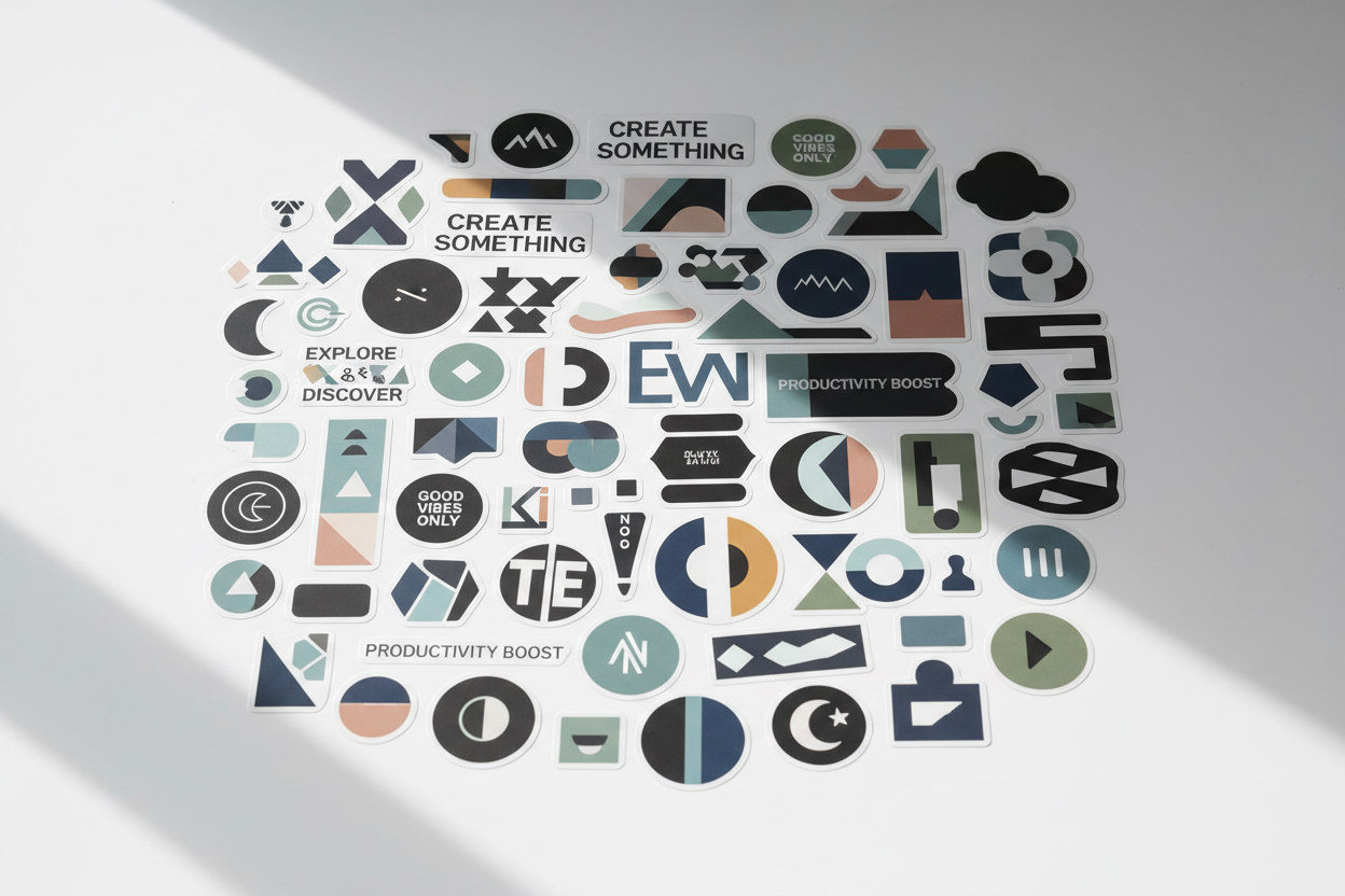 Neutral Sticker Flat Lay