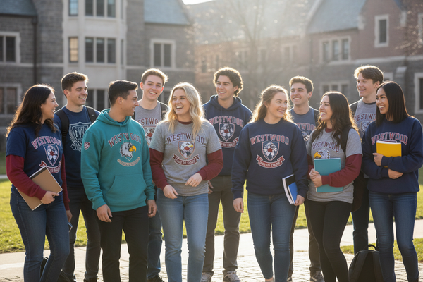 School Spirit Apparel - Students and Teachers on Campus