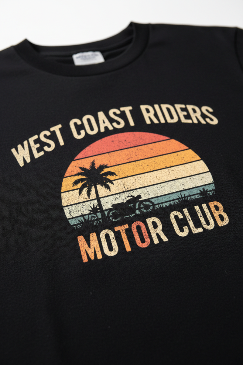 West Coast Riders Motor Club Vintage Screen Print Tee